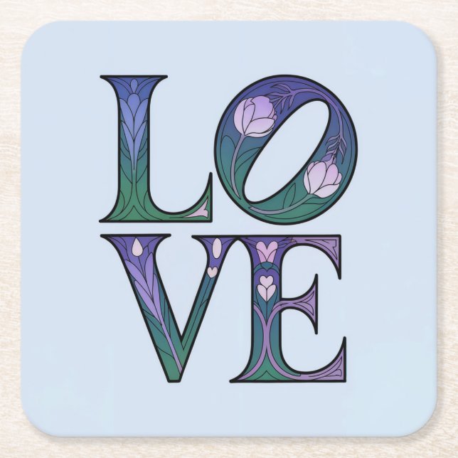 Art Nouveau LOVE Coaster Set (Front)