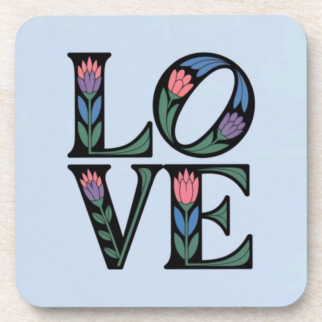 Art Nouveau LOVE Coaster Set (Front)