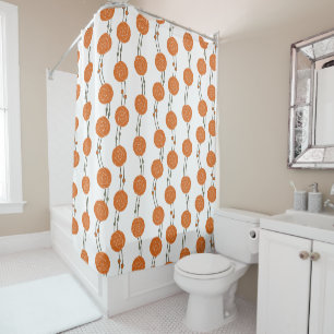 Art Nouveau Mackintosh Rose Stripes Orange Shower Curtain