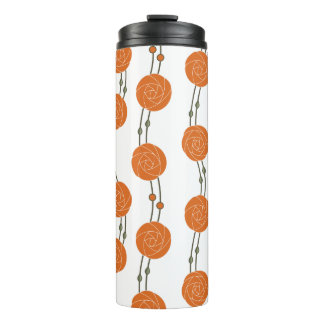 Art Nouveau Mackintosh Rose Stripes Orange Thermal Tumbler