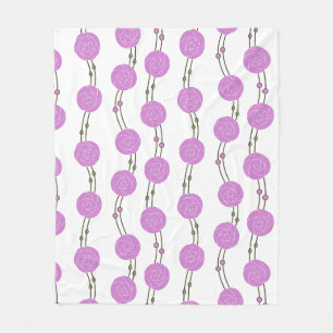 Art Nouveau Mackintosh Rose Stripes Pink Fleece Blanket