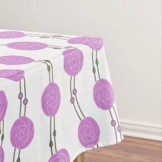 Art Nouveau Mackintosh Rose Stripes Pink Tablecloth