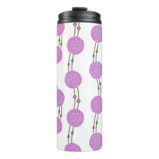 Art Nouveau Mackintosh Rose Stripes Pink Thermal Tumbler