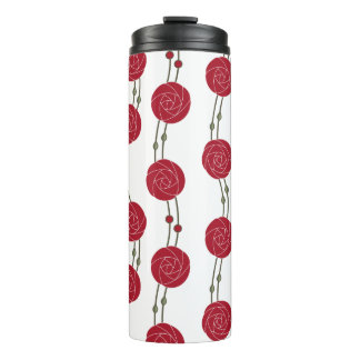 Art Nouveau Mackintosh Rose Stripes Red Thermal Tumbler