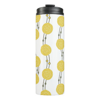 Art Nouveau Mackintosh Rose Stripes Yellow Thermal Tumbler
