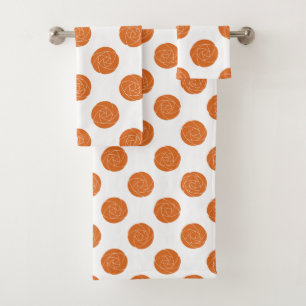 Art Nouveau Mackintosh Roses Retro Floral Orange Bath Towel Set