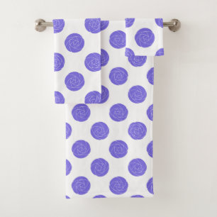 Art Nouveau Mackintosh Roses Retro Floral Purple Bath Towel Set