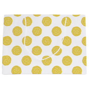 Art Nouveau Mackintosh Roses Retro Floral Yellow Large Gift Bag