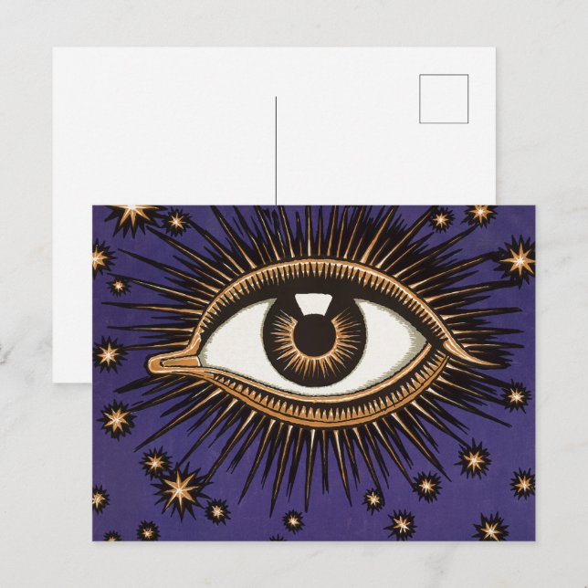 Art Nouveau Magic Eye & Stars Vintage illustration Postcard (Front/Back)