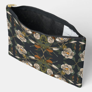 Art Nouveau Magnolia on Dark Grey Accessory Pouch
