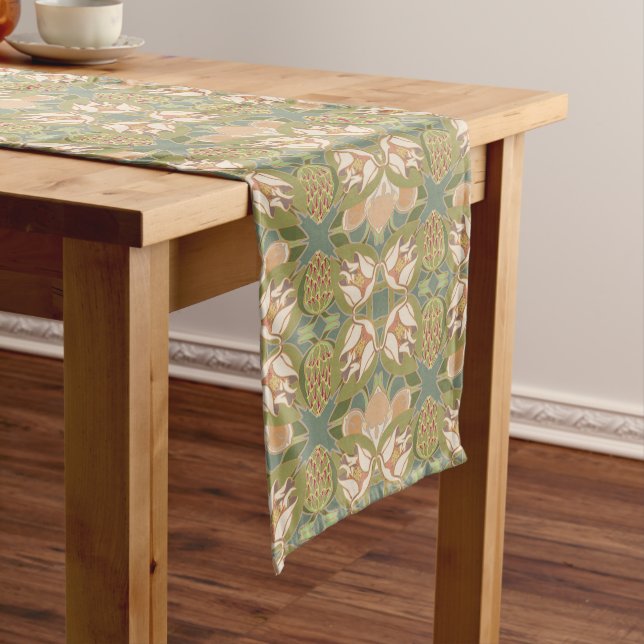 Art Nouveau Magnolia Pattern Table Runner (In Situ)