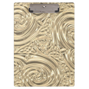 Art nouveau metal swirl floral design clipboard