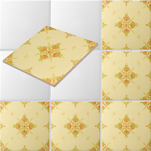 Art Nouveau Mission Style Bands of Tulips pattern Ceramic Tile