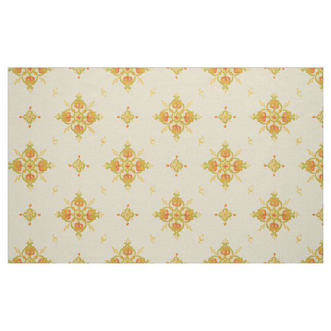 Art Nouveau Mission Style Bands of Tulips pattern Fabric (Fat Quarter)