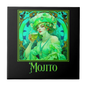 Art Nouveau Mojito Ceramic Tile