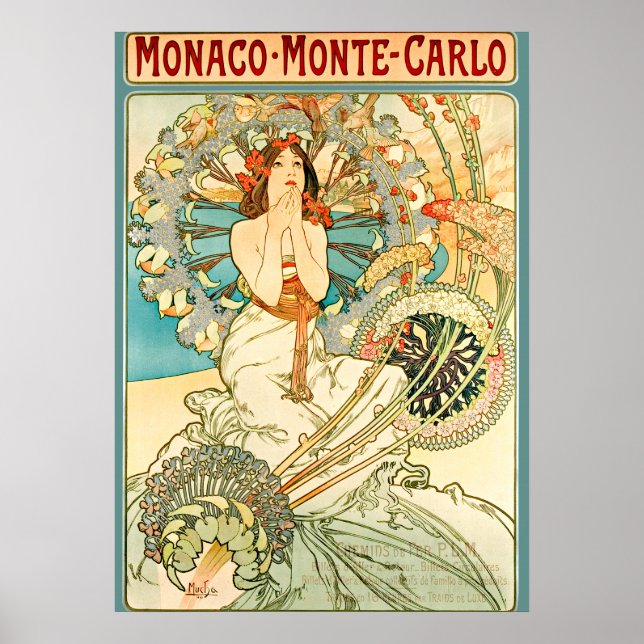 Art Nouveau Monaco Monte Carlo by Alphonse Mucha Poster (Front)