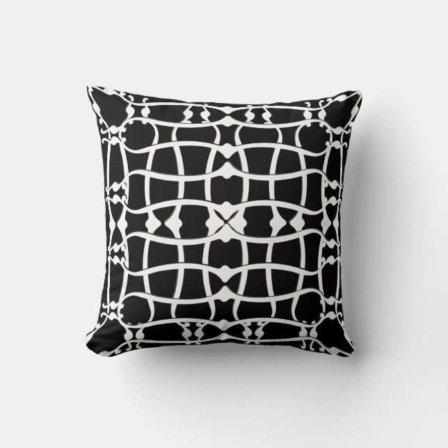 Art nouveau monochromatic pattern  cushion (Front)