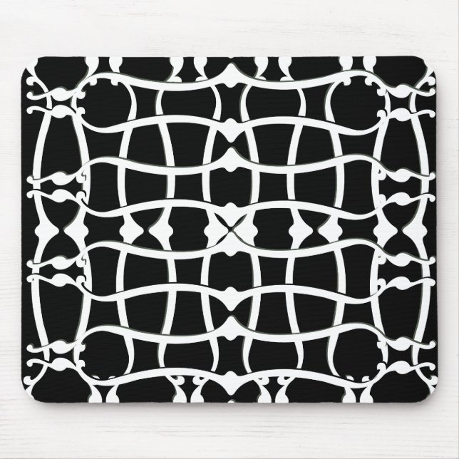 Art nouveau monochromatic pattern  mouse pad (Front)