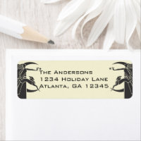 Art Nouveau Moon Woman Star Deer Address Labels