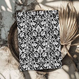 Art nouveau Morris black and white floral rice Tissue Paper