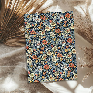 Art nouveau Morris ivory peach white flowers blue Tissue Paper