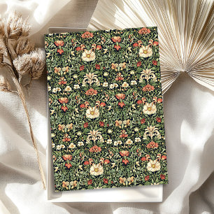 Art nouveau Morris pastel green peach blush flower Tissue Paper