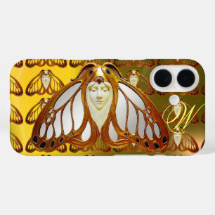 ART NOUVEAU MOTH WOMAN GEM MONOGRAM iPhone 16 CASE