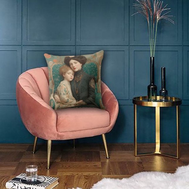 Art Nouveau Mother & Child Cushion (Creator Uploaded)