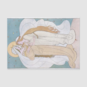 Art Nouveau Mother Daughter Woman Moon Decoupage Tissue Paper