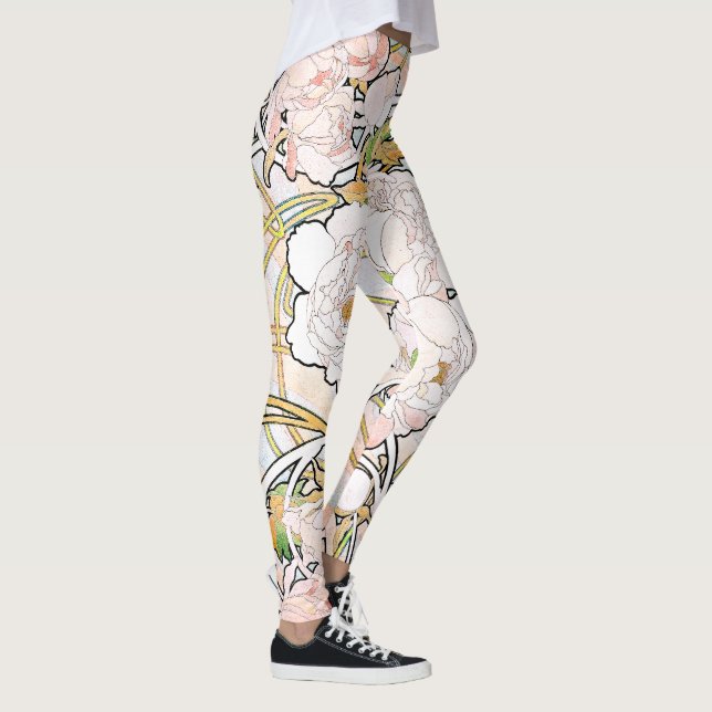 Art Nouveau Mucha Floral All Over Print Leggings (Right)