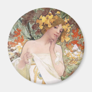 Art Nouveau - Mucha - Perfume Ad Magnet
