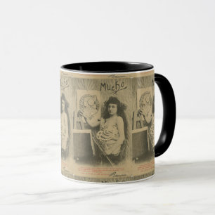 Art nouveau Mucha woman art model photograph  Mug