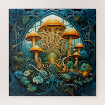 Art Nouveau Mushroom Fantasy Puzzle