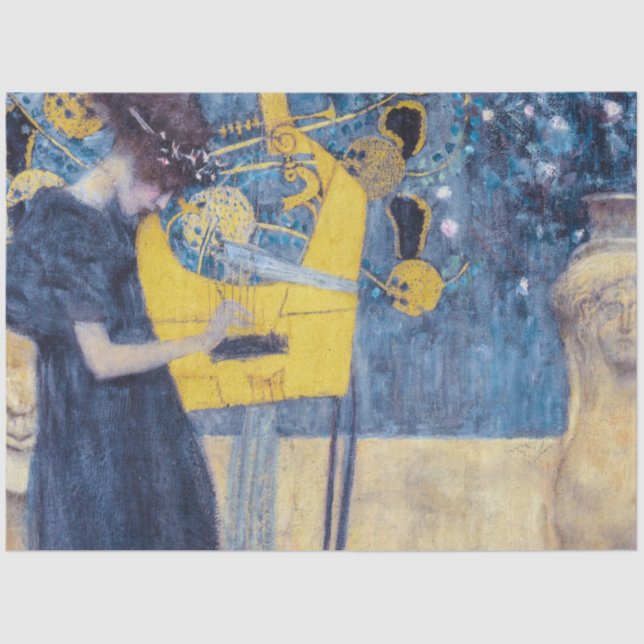 Art Nouveau "Music I" Painting by Gustav Klimt  Tissue Paper (Front)