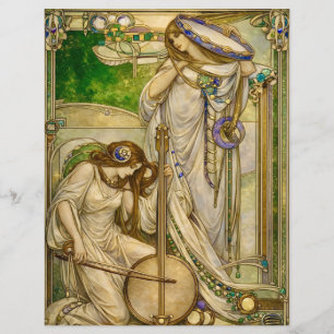 Art Nouveau Music Maidens Vintage Illustration Custom Letterhead