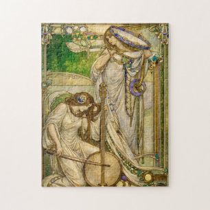 Art Nouveau Music Maidens Vintage Illustration Jigsaw Puzzle