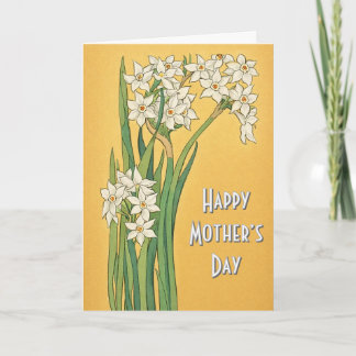 Art Nouveau Narcissus Flowers Card