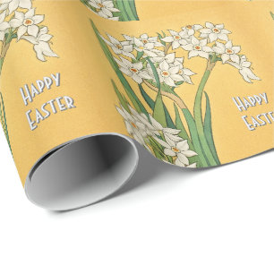 Art Nouveau Narcissus Flowers – Easter Wrapping Paper