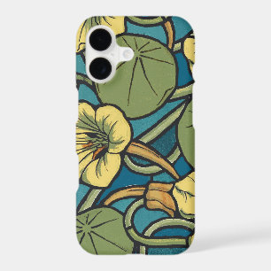 Art Nouveau Nasturtium Blue Gold floral Verneuil 