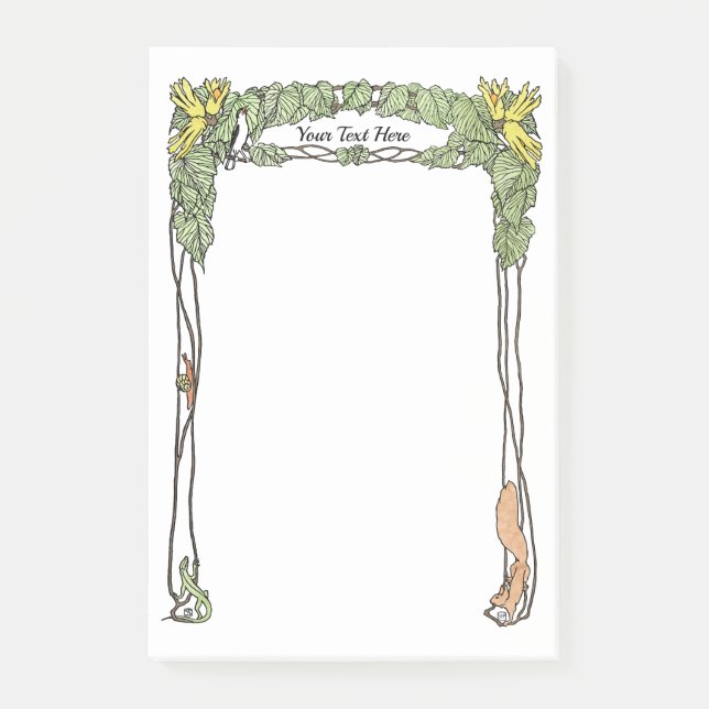 Art Nouveau Nature Themed - Watercolor Post-it Notes (Front)