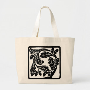 Art Nouveau Oak Leaves and Acorns Large Tote Bag