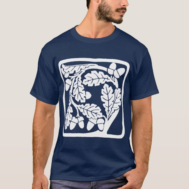 Art Nouveau Oak Leaves and Acorns T-Shirt (Front)