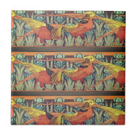 Art Nouveau Oiseaux, Jeu de Fond Ceramic Tile
