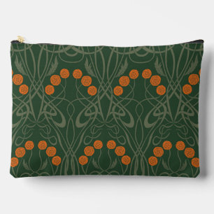 Art Nouveau Orange Roses and Sinuous Stems Accessory Pouch