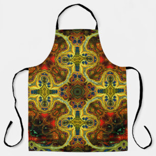 art nouveau ornamental vintage pattern in green, y apron