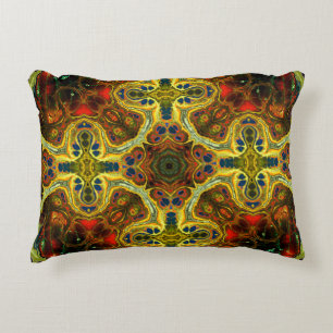 art nouveau ornamental vintage pattern in green, y decorative cushion