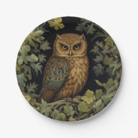 Art nouveau owl in the forest