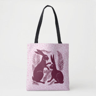 Art Nouveau Pair of Rabbits De Morgan and Morris Tote Bag