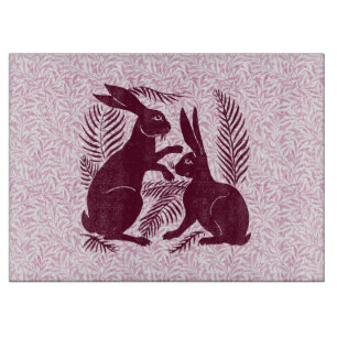 Art Nouveau Pair of Rabbits Voysey and Morris Cutting Board