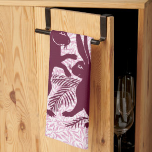 Art Nouveau Pair of Rabbits Voysey and Morris Tea Towel